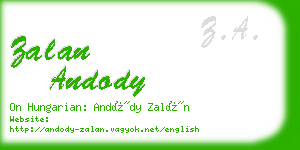 zalan andody business card